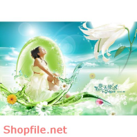 Poster mỹ phẩm sắc đẹp và hoa