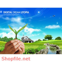 Poster con đường màu xanh