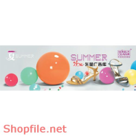 Poster mỹ phẩm dép và bong bóng