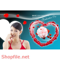 Poster mỹ phẩm tim hồng và em