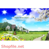 Poster con đường màu xanh