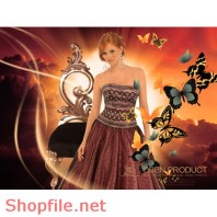 Poster mỹ phẩm người đẹp và bướm