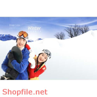 Poster chàng trai và cô gái trướt tuyết