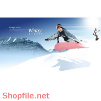 Poster chàng trai biểu diễn trượt tuyết