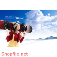 Poster cô gái trượt tuyết