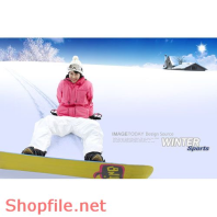 Poster cô gái biểu diễn trên tuyết