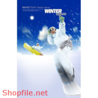 Poster chàng trai biểu diễn trên tuyết