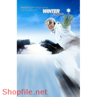 Poster chàng trai biểu diễn trên tuyết