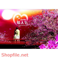 Poster mỹ phẩm hoa đào tình yêu