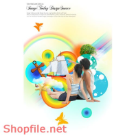 Poster cặp đôi và cầu vòng