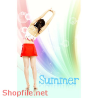 Poster cô gái và cầu vòng