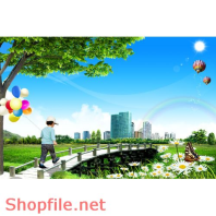 Poster bé và thiên nhiên