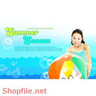 Poster cô gái với quả bóng