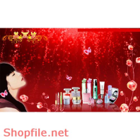 Poster mỹ phẩm và cô bé