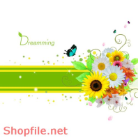 Poster hoa bướm trang trí