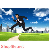 Poster con đường màu xanh