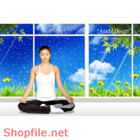 Poster cô gái tập yoga