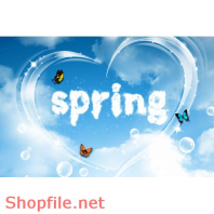 Poster trái tim và hoa bướm