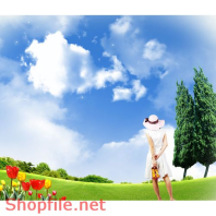 Poster cô gái và thiên nhiên