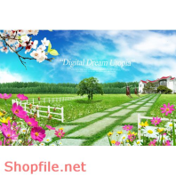 Poster con đường hoa lá