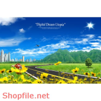 Poster con đường hoa lá