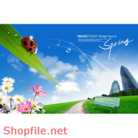 Poster con đường màu xanh