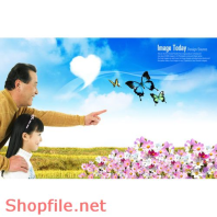 Poster hoa bướm và con người