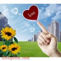 Poster trái tim và hoa