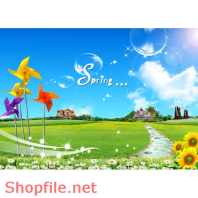 Poster con đường hoa lá