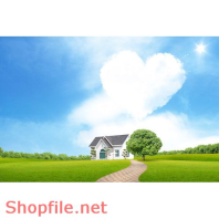 Poster con đường màu xanh