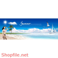 Poster cô gái và biển