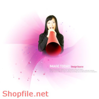 Poster cô gái và loa