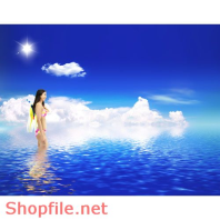 Poster cô gái và biển