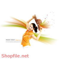 Poster cô gái tươi cười