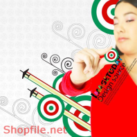 Poster cô gái và hoa văn