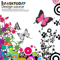 Poster hoa bướm trang trí