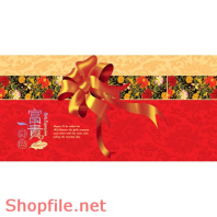 Mẫu Layout bao bì hoa văn và nơ