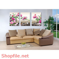 Tranh dán tường hoa thược dược