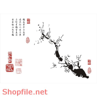 Tranh dán tường hoa và chim yến