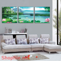 Tranh dán tường đầm sen