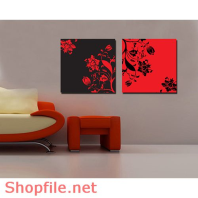 Tranh dán tường hoa đỏ