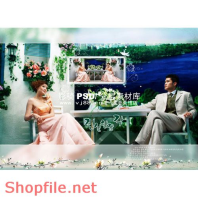 phông ghép khung ảnh cưới tình tứ PSD