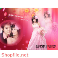 phông ghép khung ảnh cưới tình tứ PSD