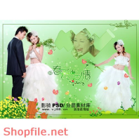 phông ghép khung ảnh cưới phong cảnh PSD