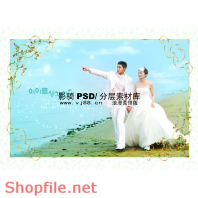 phông ghép khung ảnh cưới cô gái trung hoa PSD