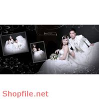 Frame wedding beautiful the black PSD