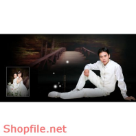 Frame wedding beautiful the black PSD