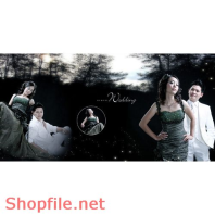 Frame wedding beautiful the black PSD