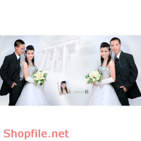 Frame wedding beautiful the yellow PSD