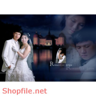 Frame wedding beautiful the yellow PSD